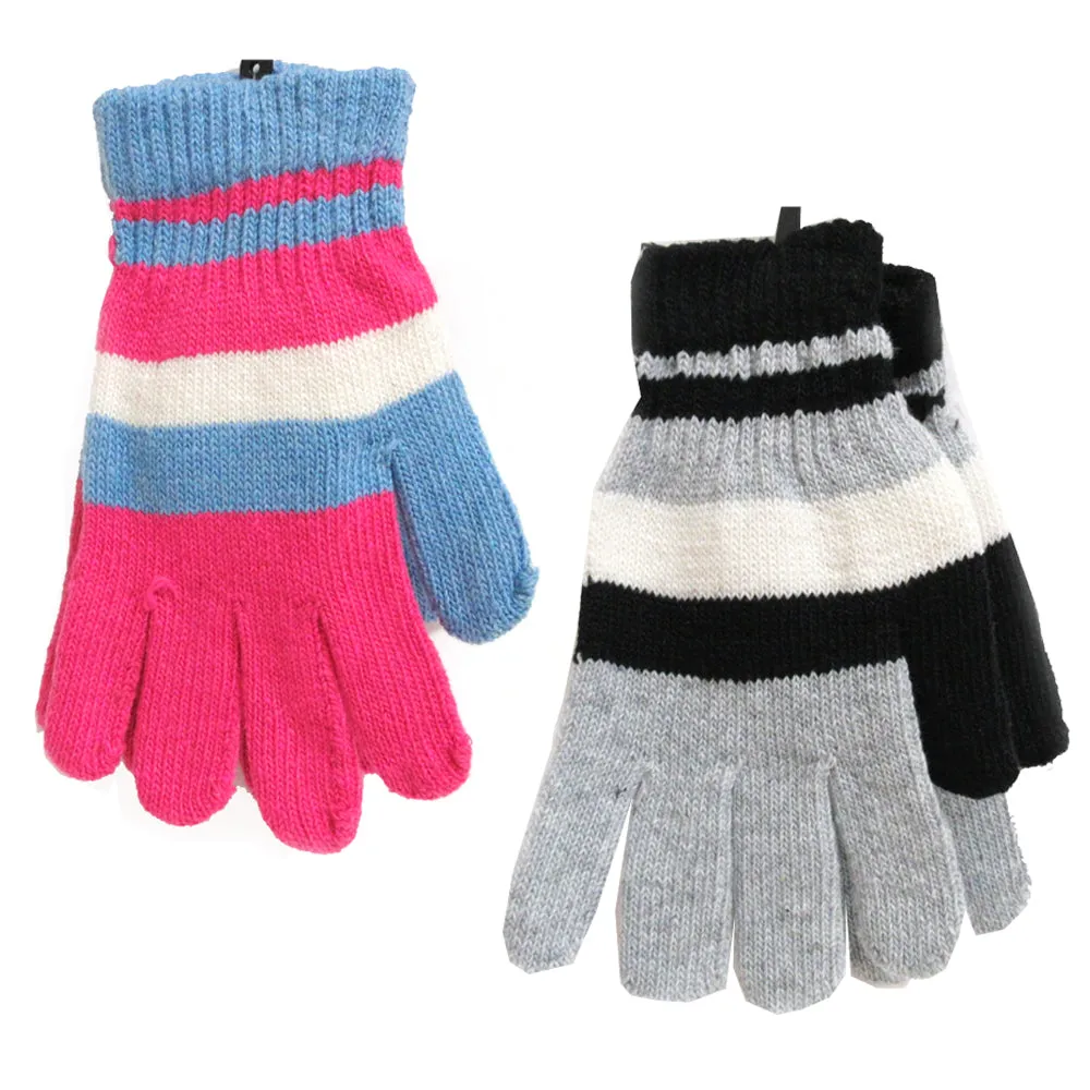 12 Pairs Unisex Gloves Winter Knit Cold Weather Snow Warm One Size Thermal Gift