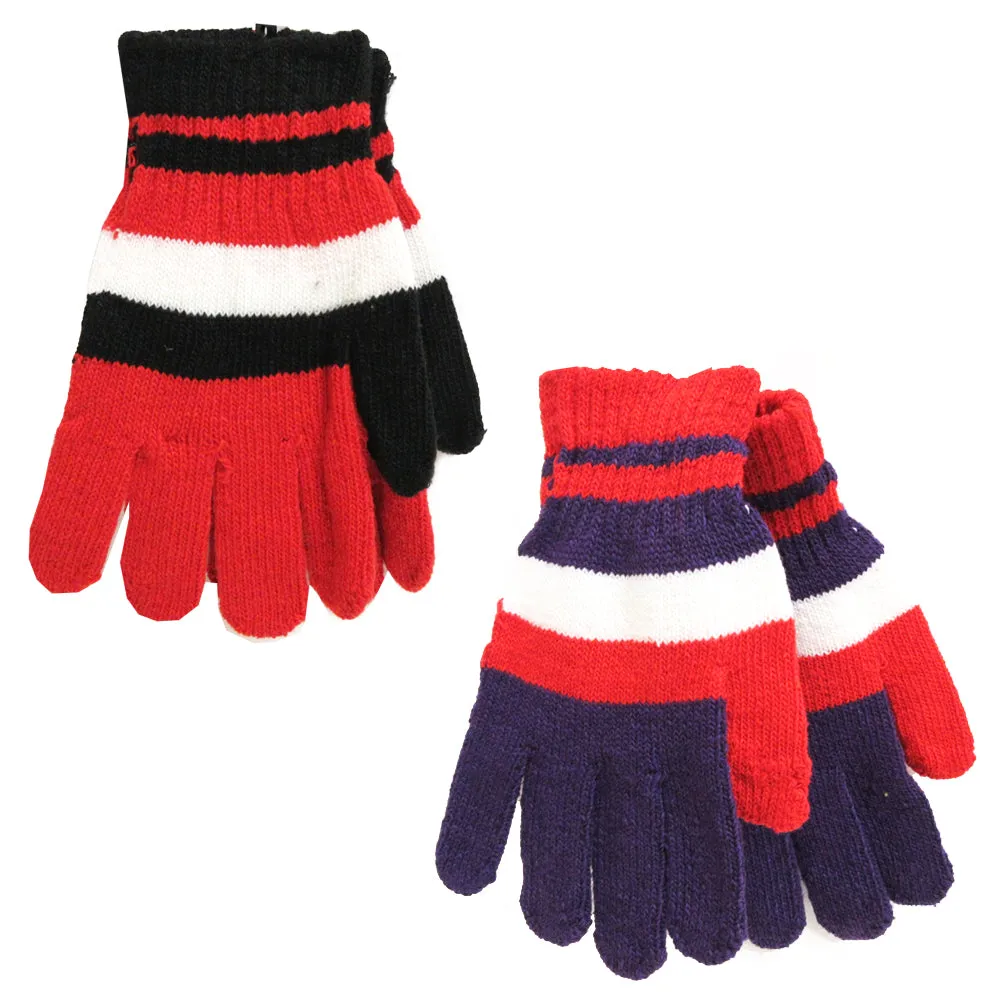 12 Pairs Unisex Gloves Winter Knit Cold Weather Snow Warm One Size Thermal Gift