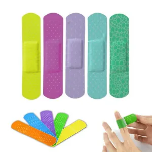 120 Neon Adhesive Bands Waterproof Bandages Strip 3/4" First Aid Kids Children