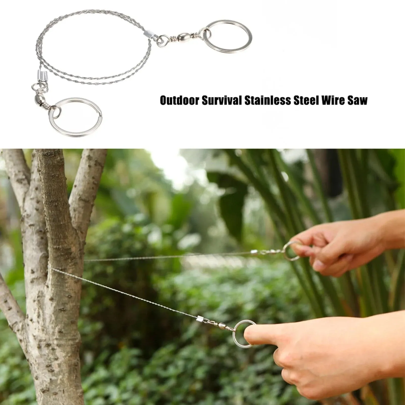 1pcs High Quality Stainless Wire Saw Emergency Travel Kit Camp Hike Scroll Outdoor Survive Silver Tool Hunt Flint Cut Equipment