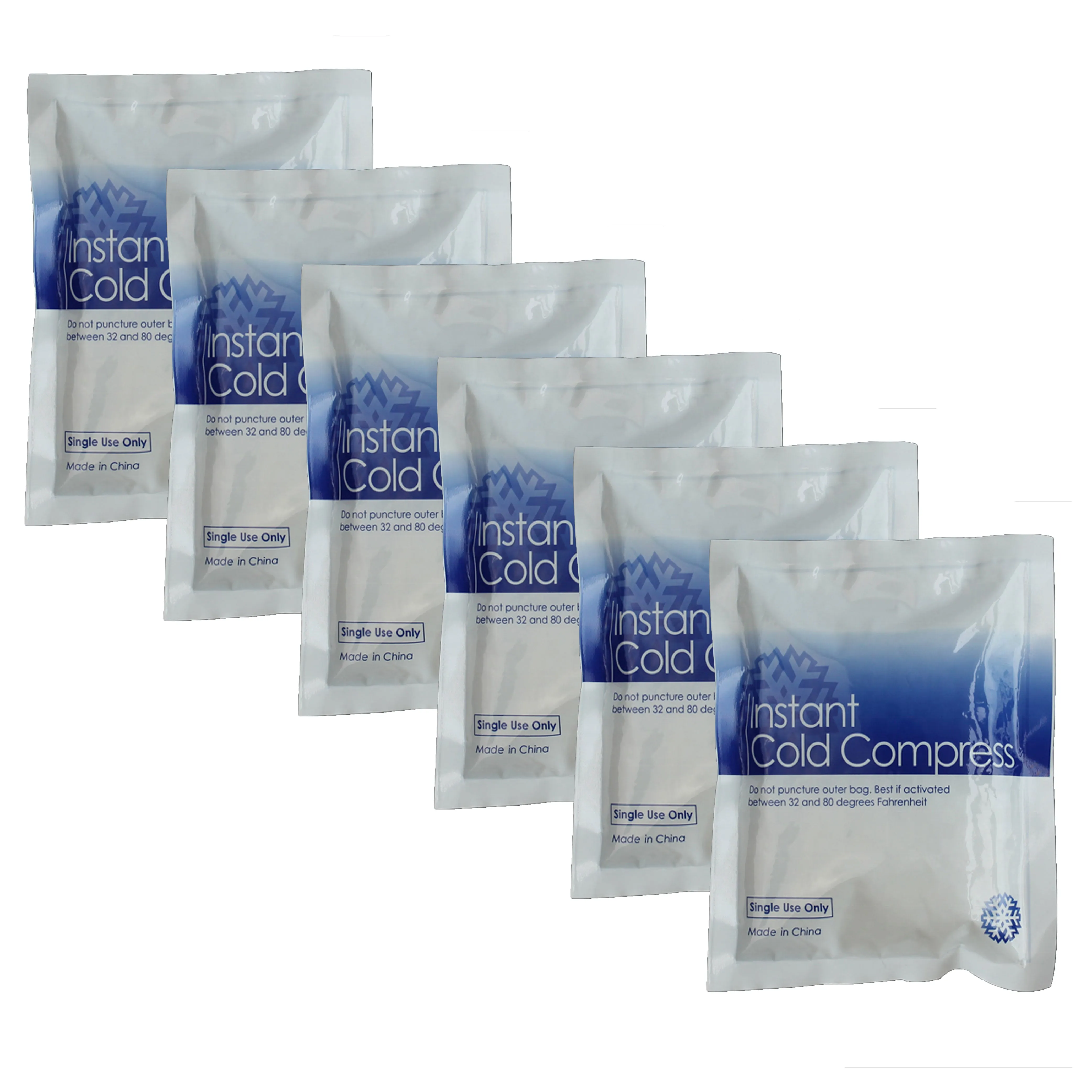 6 Pk Disposable Instant Cold Compress Ice Pack Injury Sprain Cooling First Aid