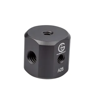 A25 Female 1/4"-20 and 3/8"-16 Cube Connector convert Male Threads to Female