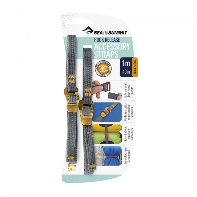 Accessory Straps w/ hook release (pair) 10mm / 3/8" webbing