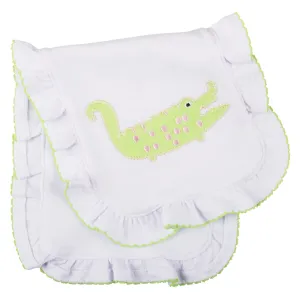 Alligator Ruffle Burp Cloth