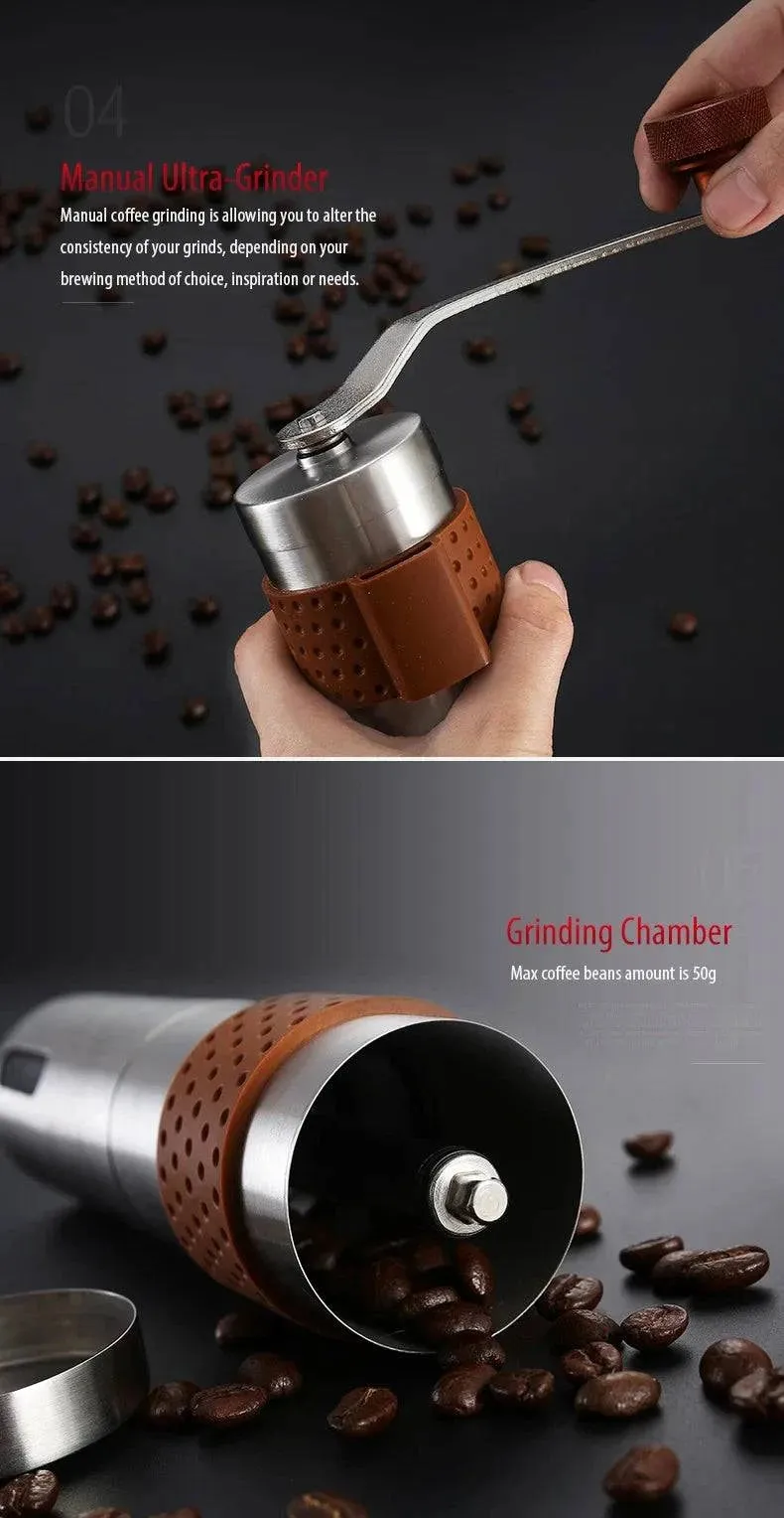 ALOCS  CW-K17 Portable Hand Crank Travel Manual Coffee Grinder Maker Conical Burr Mill With Adjustable Setting Outdoor Camping