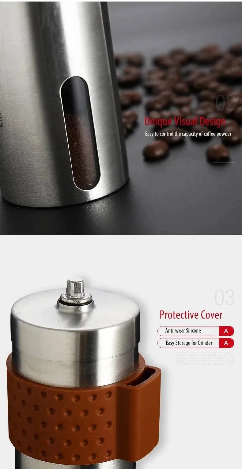 ALOCS  CW-K17 Portable Hand Crank Travel Manual Coffee Grinder Maker Conical Burr Mill With Adjustable Setting Outdoor Camping