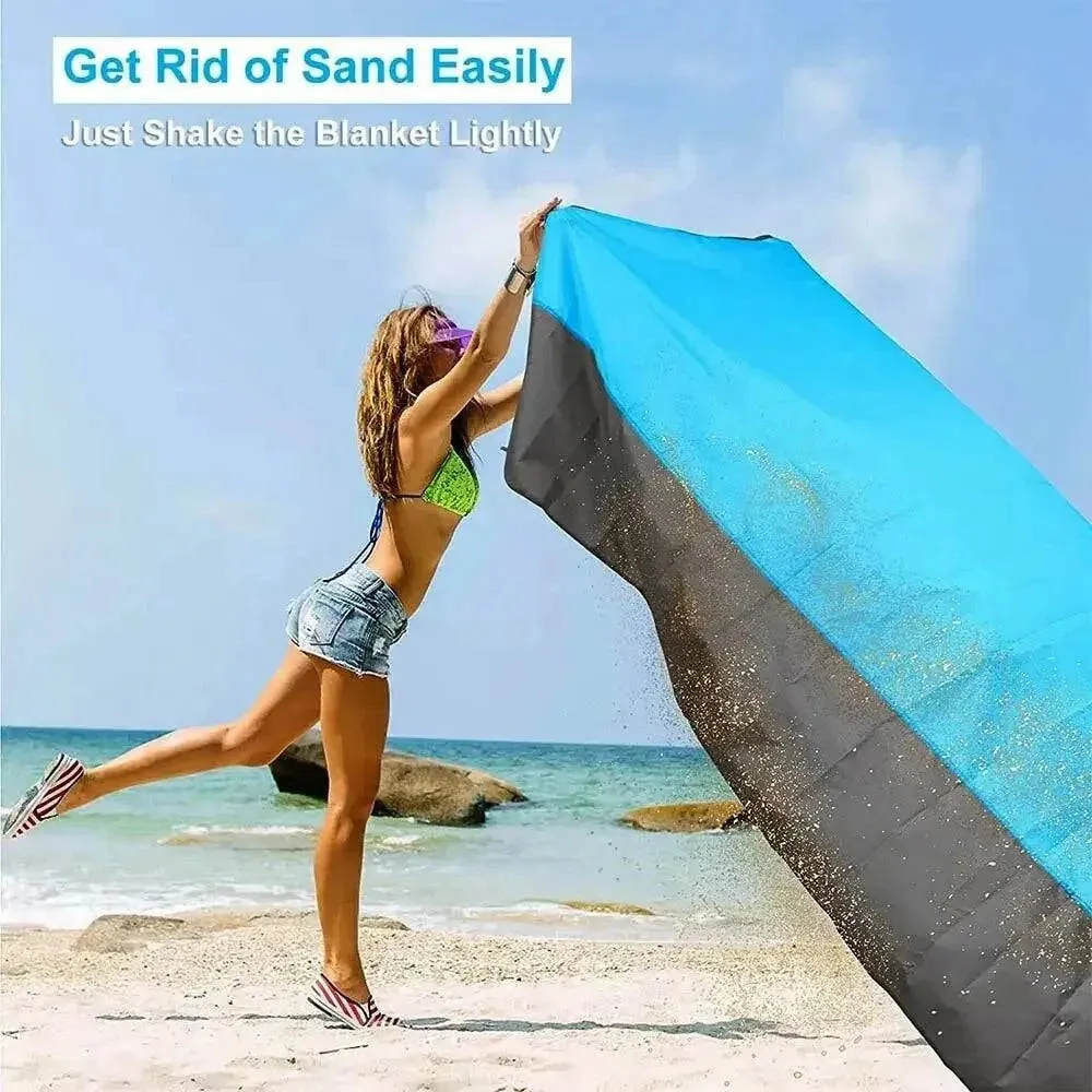 Beach Blanket Sandproof 200 X 210cm Waterproof Beach Mat Lightweight Picnic Blanket For Travel Hiking Sports