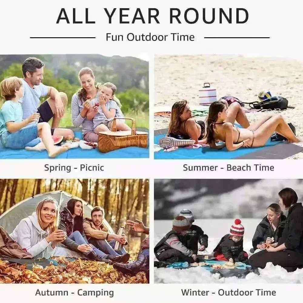 Beach Blanket Sandproof 200 X 210cm Waterproof Beach Mat Lightweight Picnic Blanket For Travel Hiking Sports