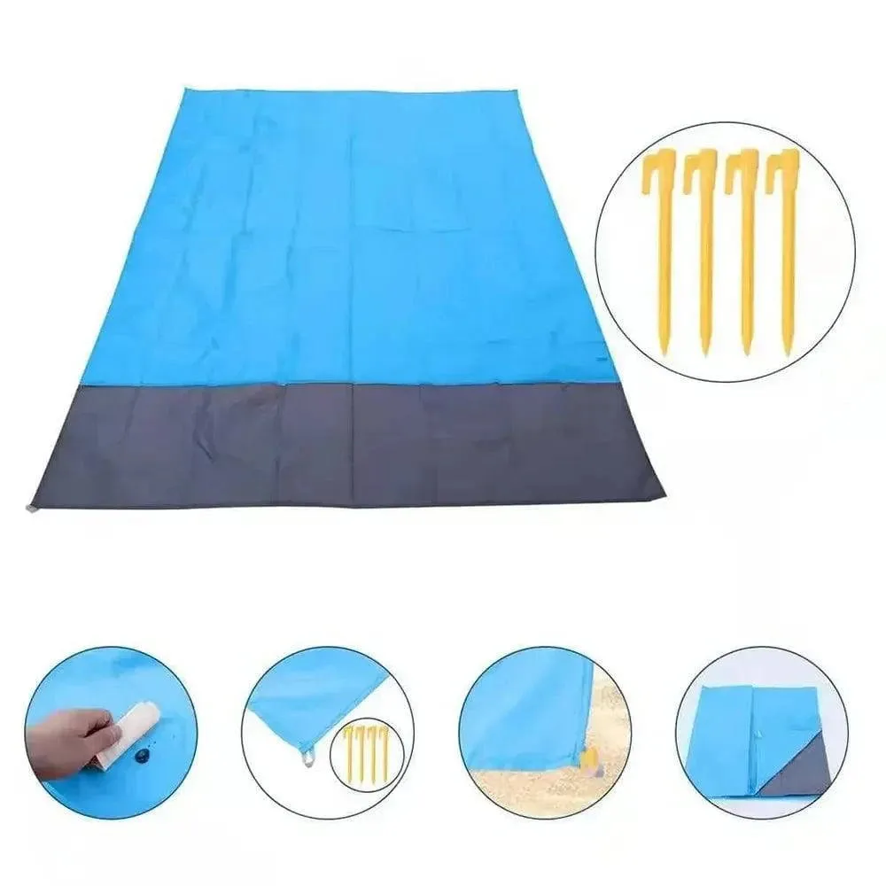 Beach Blanket Sandproof 200 X 210cm Waterproof Beach Mat Lightweight Picnic Blanket For Travel Hiking Sports