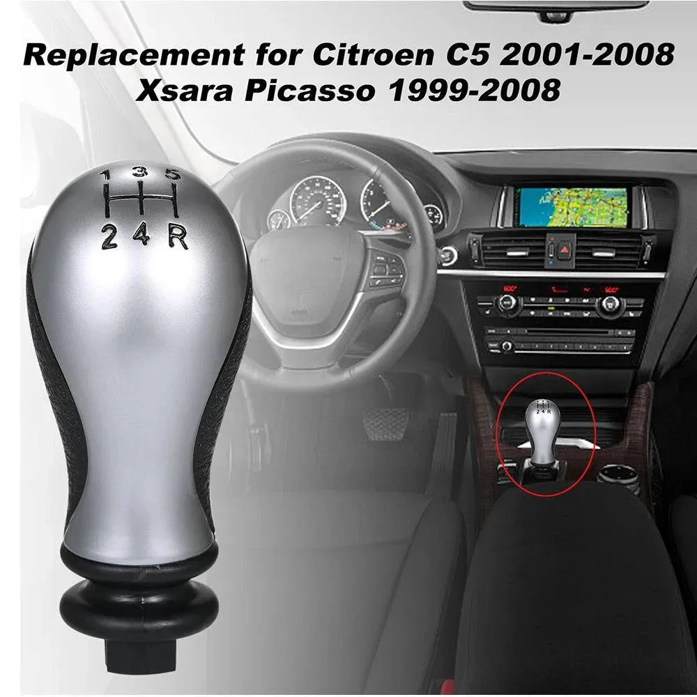 Car Gear Shif t Knob 5 Speed Car Gear Shif t Shif ter Knob Stick Head Manual Replacement For Citroen C5 2001-2008 Xsara Picasso