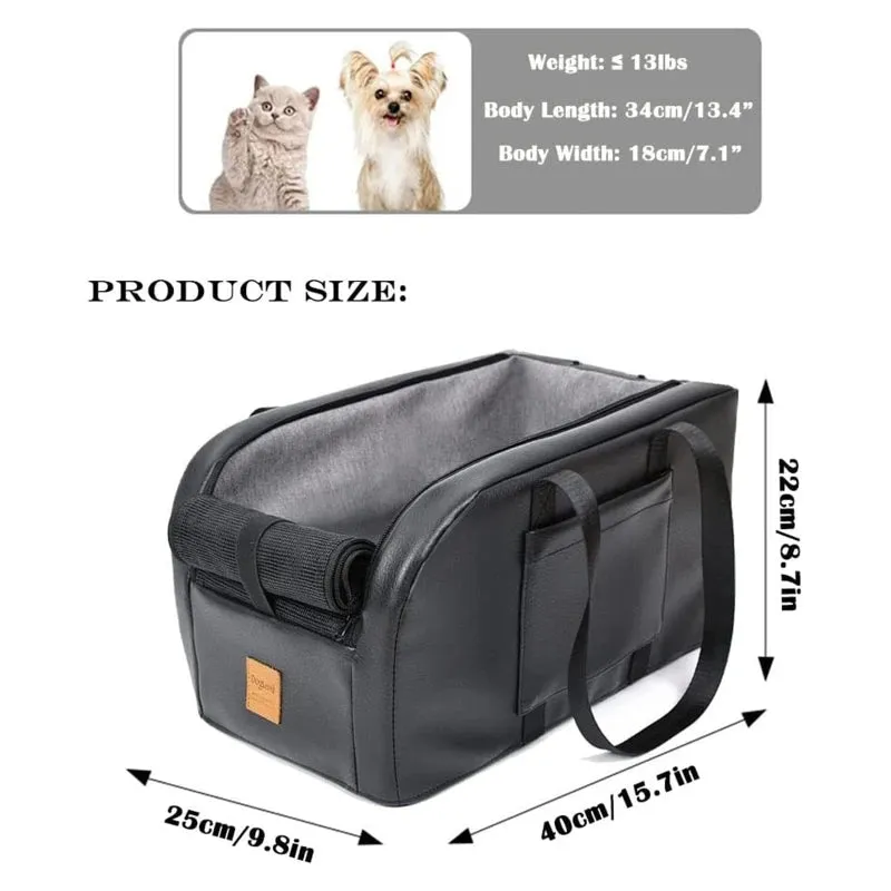Compact Dog Car Seat for Small Pets with Safety Features