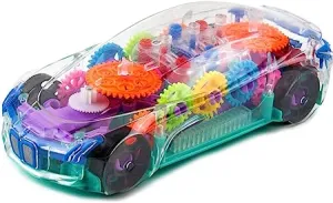 designarche Musical and 3D Lights Kids Transparent Car, Toy for 2 to 5 Year Kids Baby Toy, Multicolor