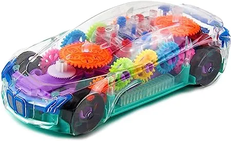 designarche Musical and 3D Lights Kids Transparent Car, Toy for 2 to 5 Year Kids Baby Toy, Multicolor