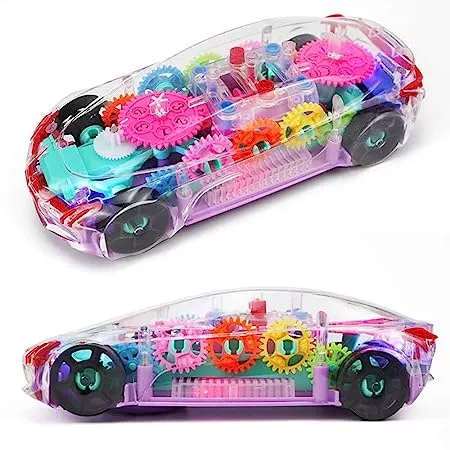 designarche Musical and 3D Lights Kids Transparent Car, Toy for 2 to 5 Year Kids Baby Toy, Multicolor