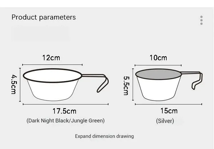 Difeike Difeike Outdoor Snow Bowl Camping Tableware Portable Tableware 304 Stainless Steel Snow Bowl Storage Bag Picnic Bowl