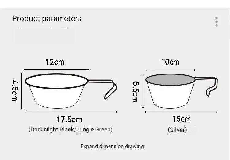Difeike Difeike Outdoor Snow Bowl Camping Tableware Portable Tableware 304 Stainless Steel Snow Bowl Storage Bag Picnic Bowl