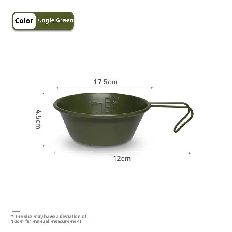 Difeike Difeike Outdoor Snow Bowl Camping Tableware Portable Tableware 304 Stainless Steel Snow Bowl Storage Bag Picnic Bowl