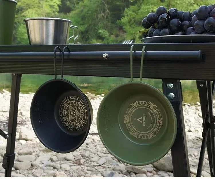 Difeike Difeike Outdoor Snow Bowl Camping Tableware Portable Tableware 304 Stainless Steel Snow Bowl Storage Bag Picnic Bowl