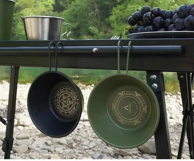 Difeike Difeike Outdoor Snow Bowl Camping Tableware Portable Tableware 304 Stainless Steel Snow Bowl Storage Bag Picnic Bowl