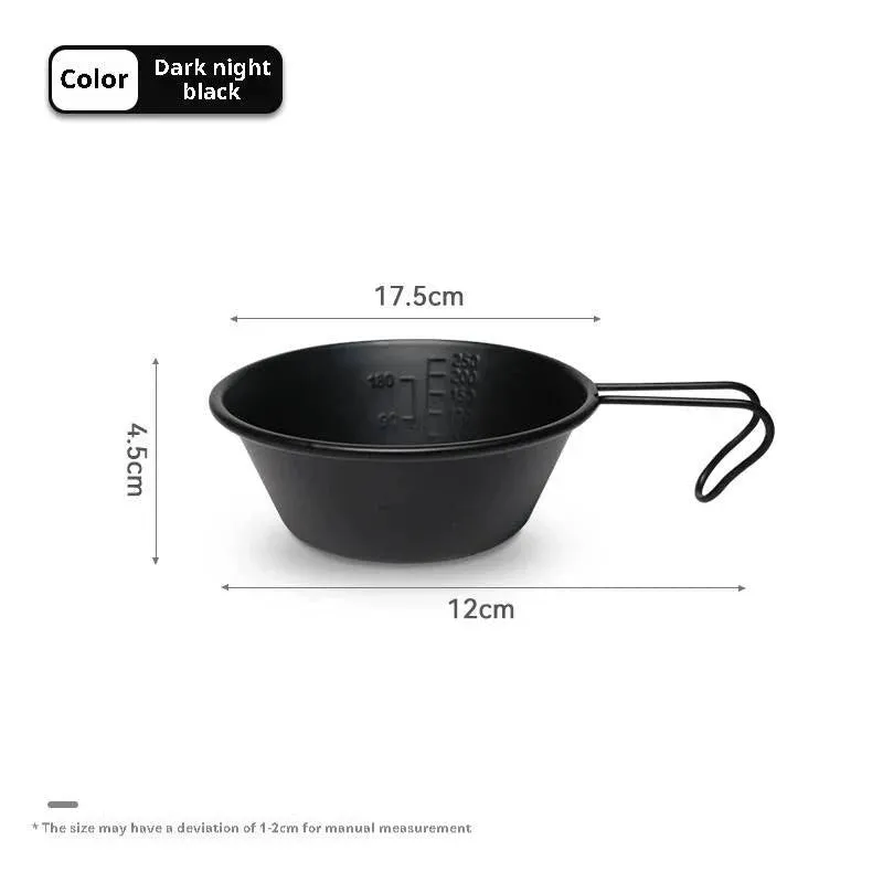 Difeike Difeike Outdoor Snow Bowl Camping Tableware Portable Tableware 304 Stainless Steel Snow Bowl Storage Bag Picnic Bowl