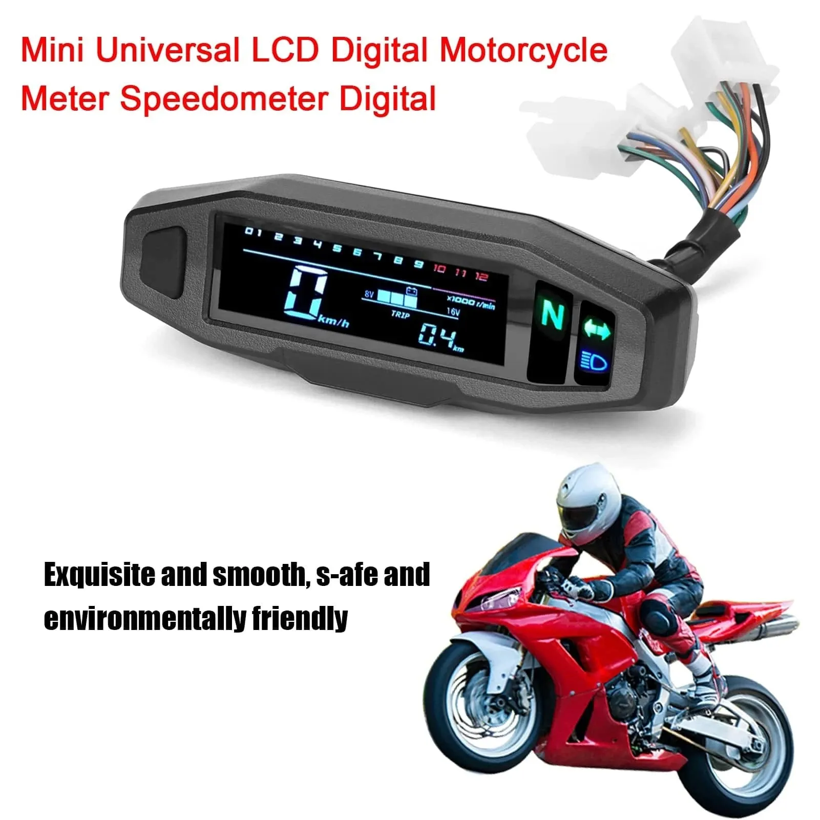 Digital Motorcycle Meter Motorcycle LCD Speedometer Digital Odemeter Electric Injection And Carburetor Meter For Russian KR200