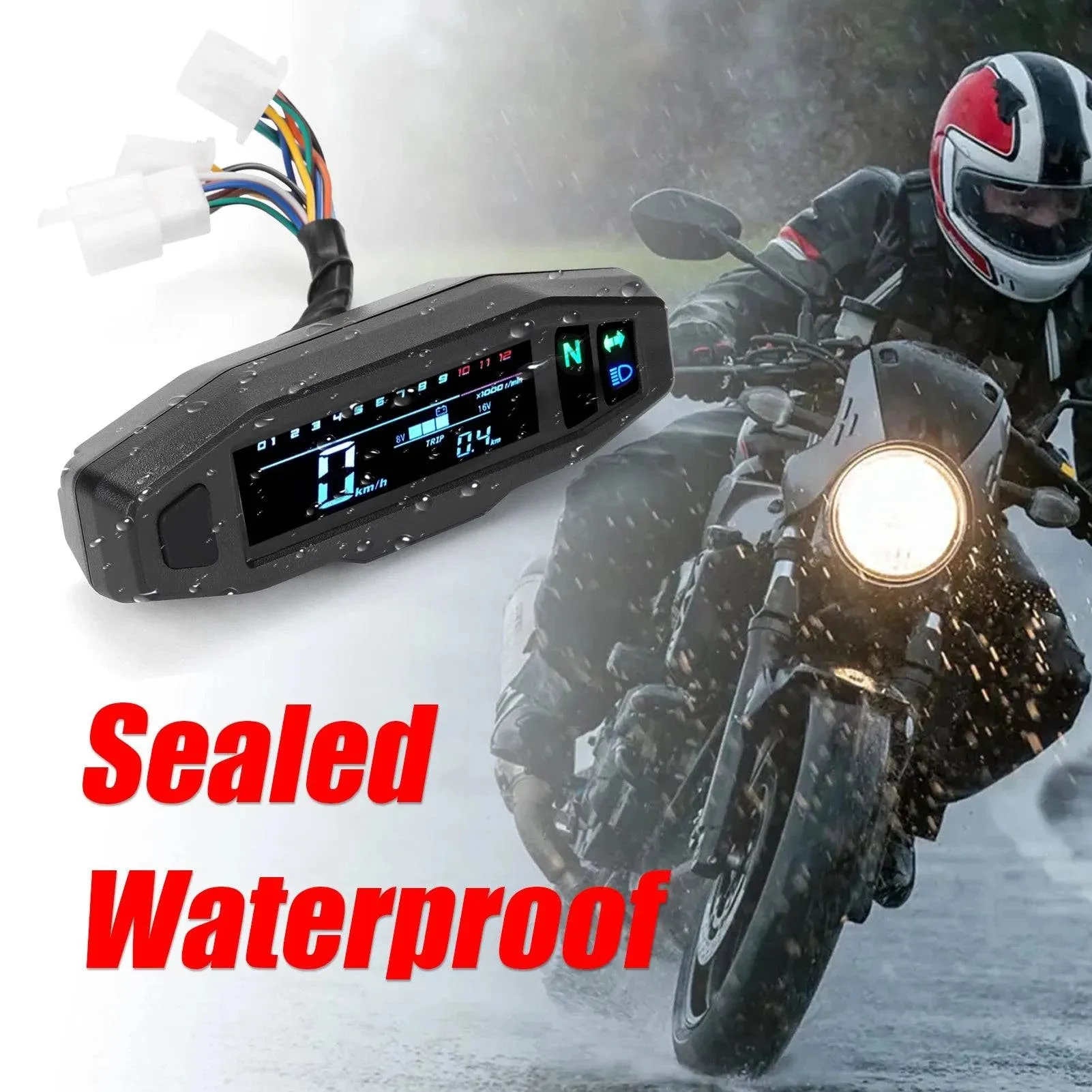 Digital Motorcycle Meter Motorcycle LCD Speedometer Digital Odemeter Electric Injection And Carburetor Meter For Russian KR200