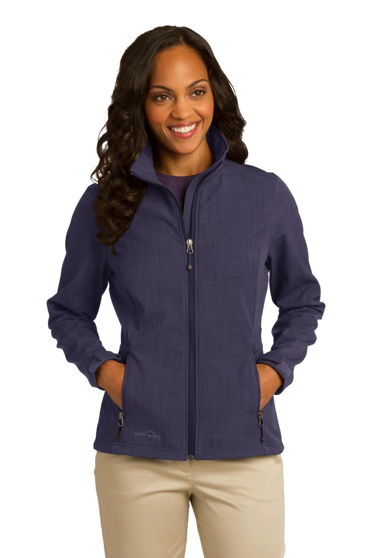 Eddie Bauer Ladies Shaded Crosshatch Soft Shell Jacket. EB533