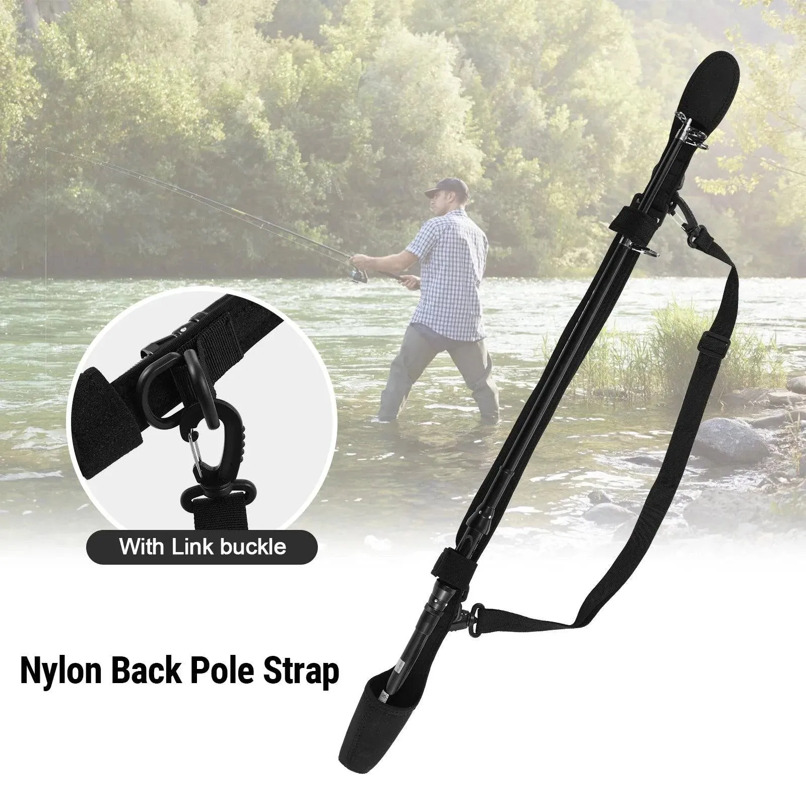 Fishing Rod Straps Adjustable 80-120cm High Elasticity Fishing Accessory for Neoprene and Nylon Fishing Gear for Rod Protection