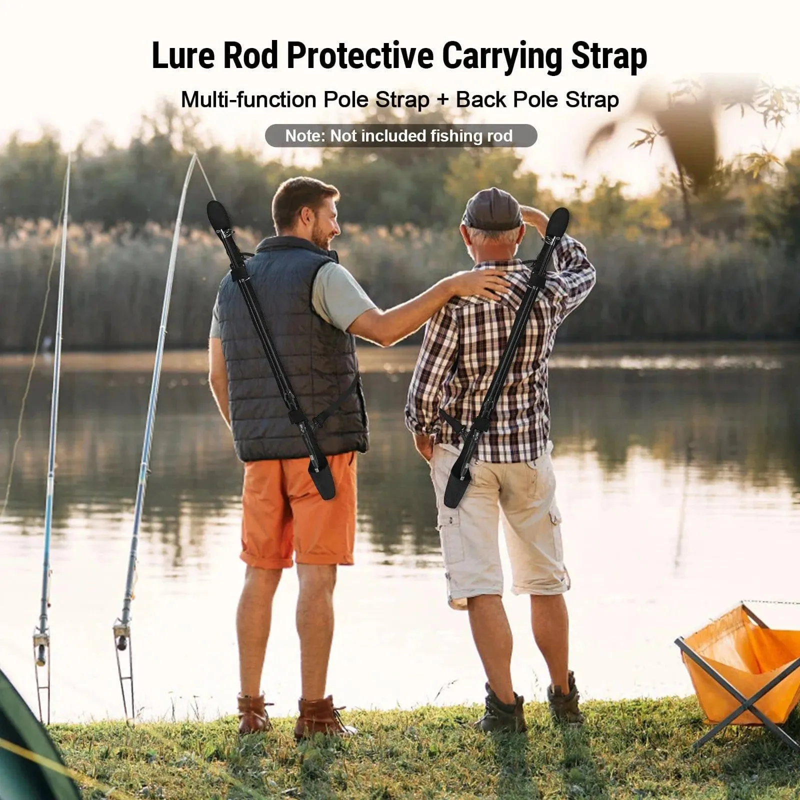 Fishing Rod Straps Adjustable 80-120cm High Elasticity Fishing Accessory for Neoprene and Nylon Fishing Gear for Rod Protection