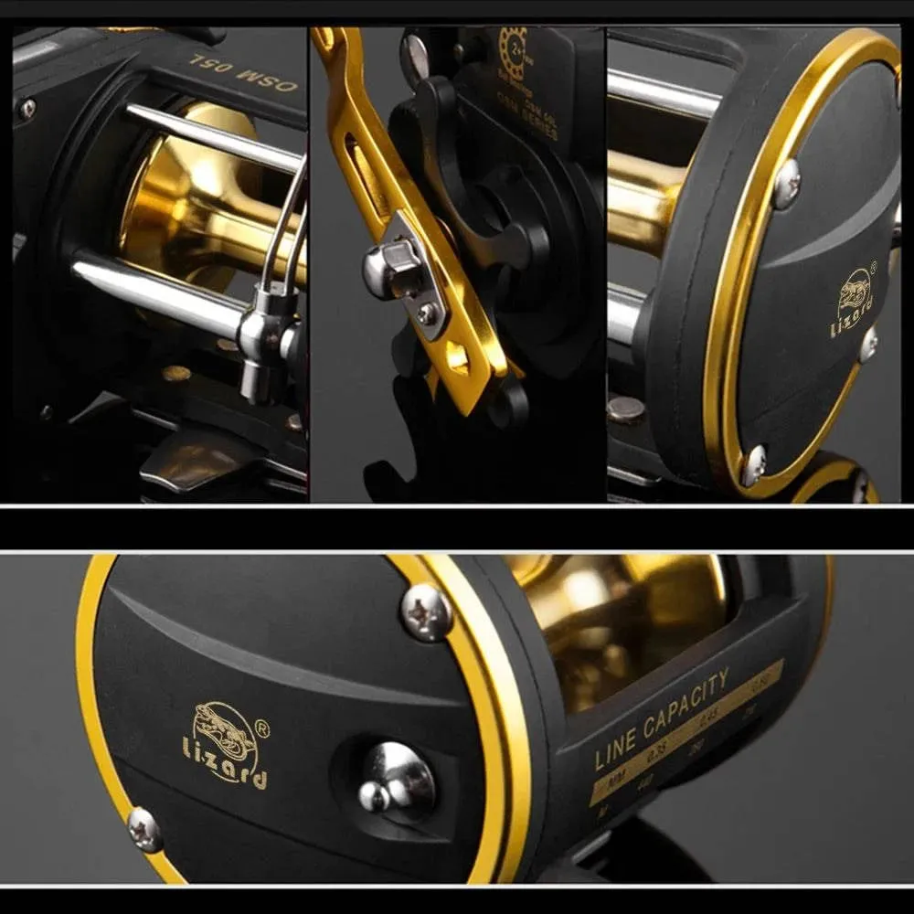 Full Metal Trolling Fishing Reels Right Hand Drum Wheel Boat Sea Fishing Reel High Strength Corrosion Resistance Prevent