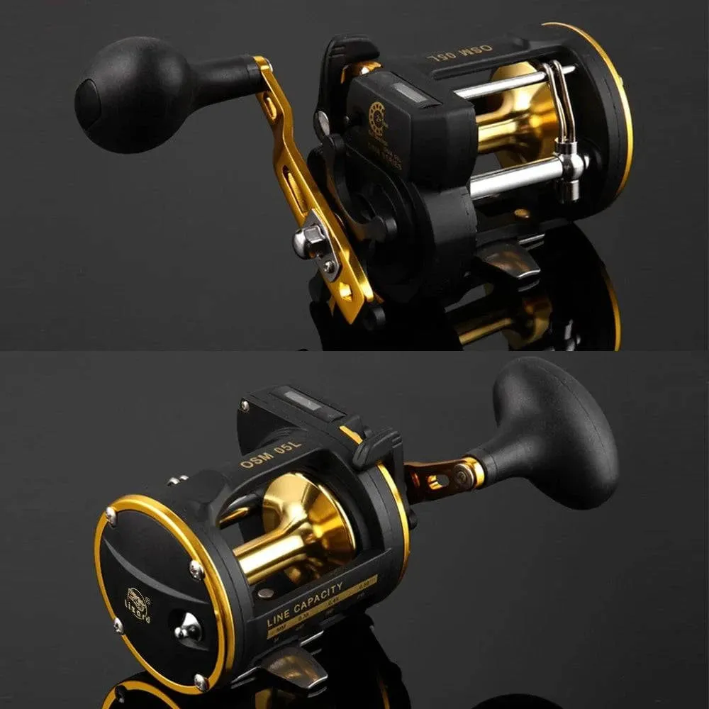 Full Metal Trolling Fishing Reels Right Hand Drum Wheel Boat Sea Fishing Reel High Strength Corrosion Resistance Prevent