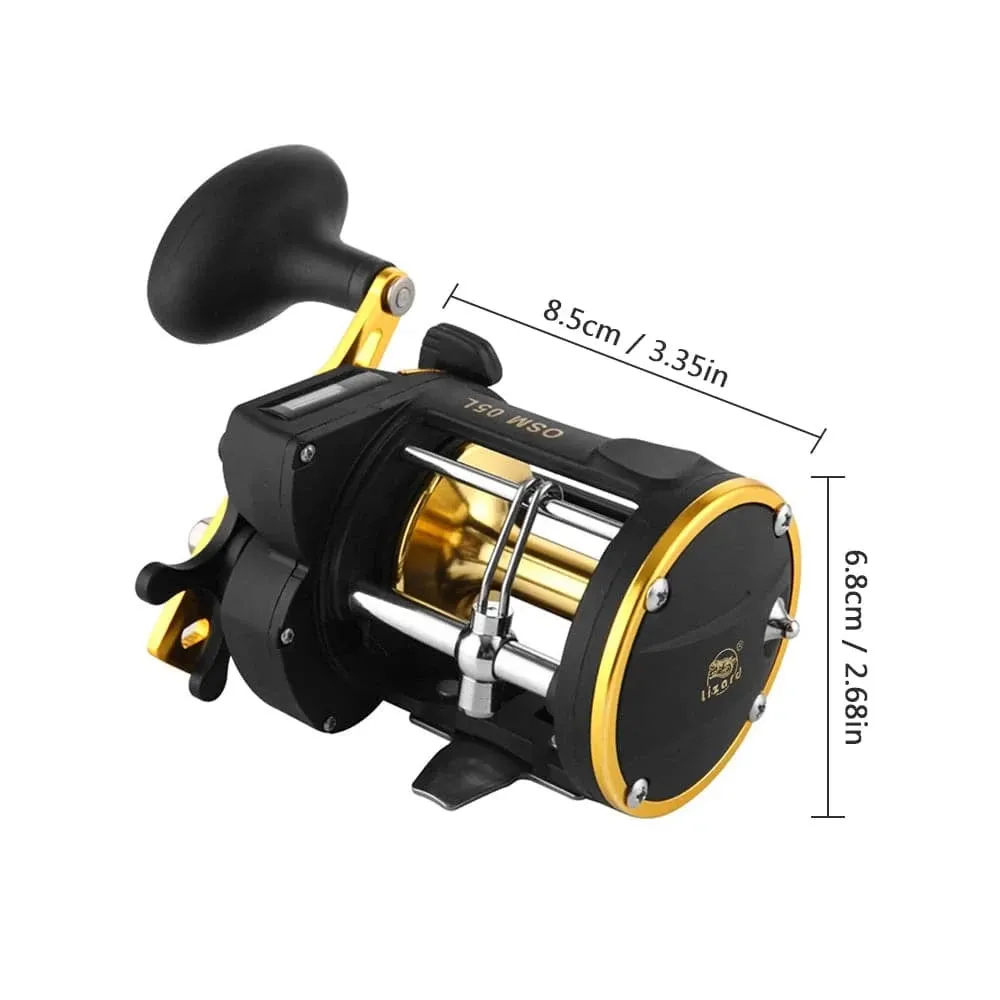 Full Metal Trolling Fishing Reels Right Hand Drum Wheel Boat Sea Fishing Reel High Strength Corrosion Resistance Prevent