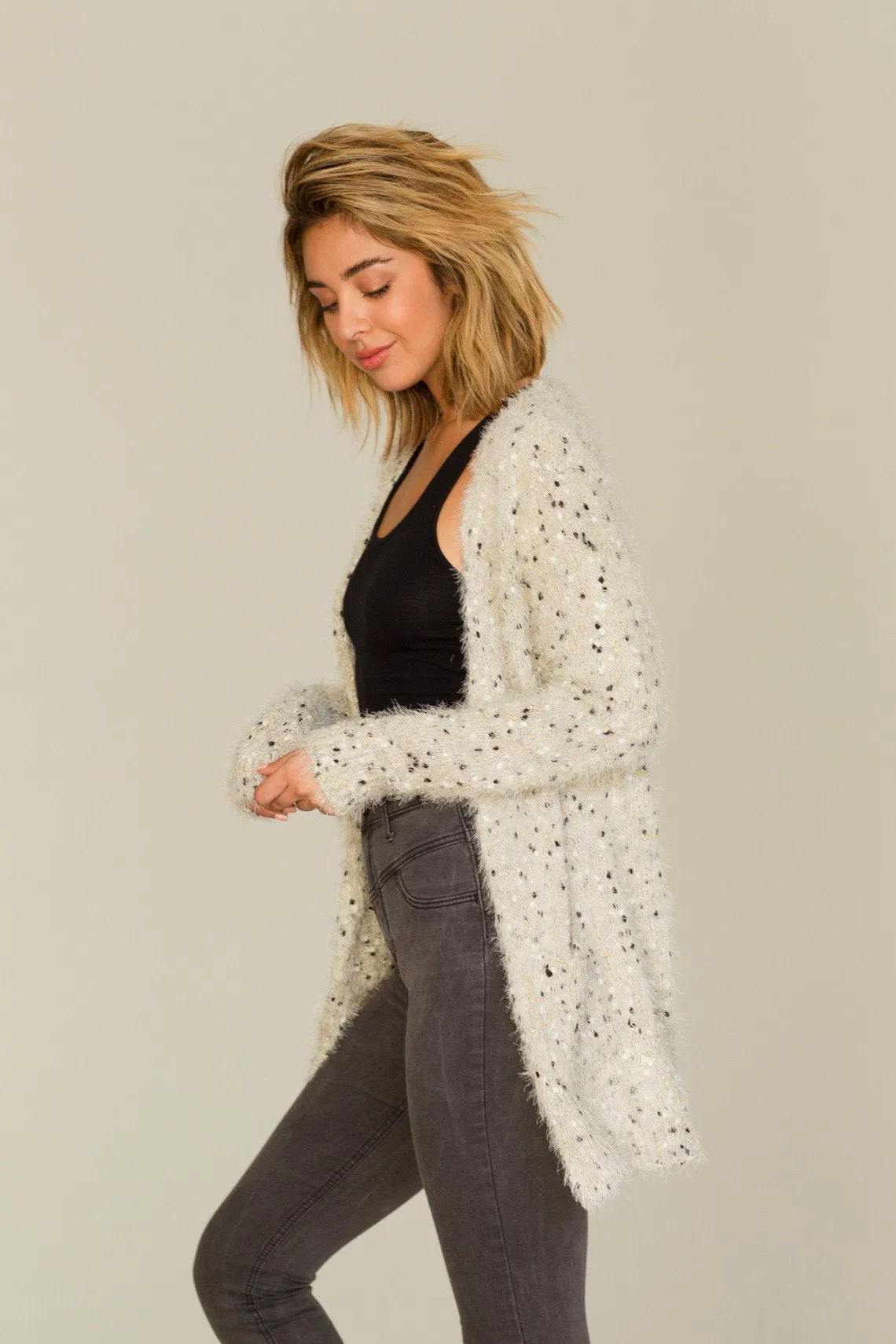 Fuzzy Cardigan Sweater