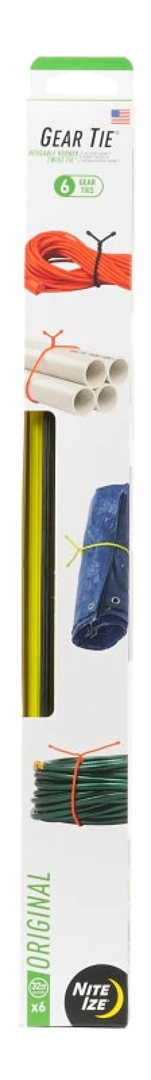 Gear Tie GTPP32-A1-R8 Twist-Tie, 32 in L, Rubber/Steel, Black/Bright Orange/Neon Yellow :PK6: QUANTITY: 1