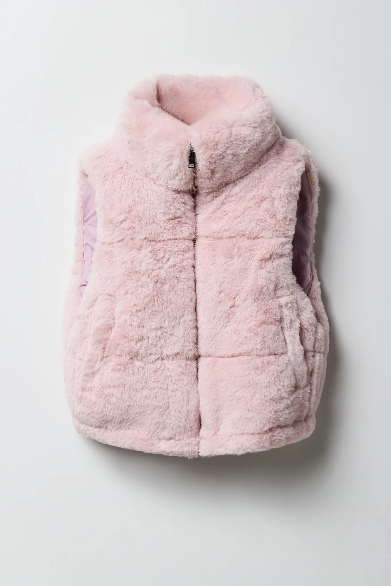 Girls Faux Fur Puffer Vest