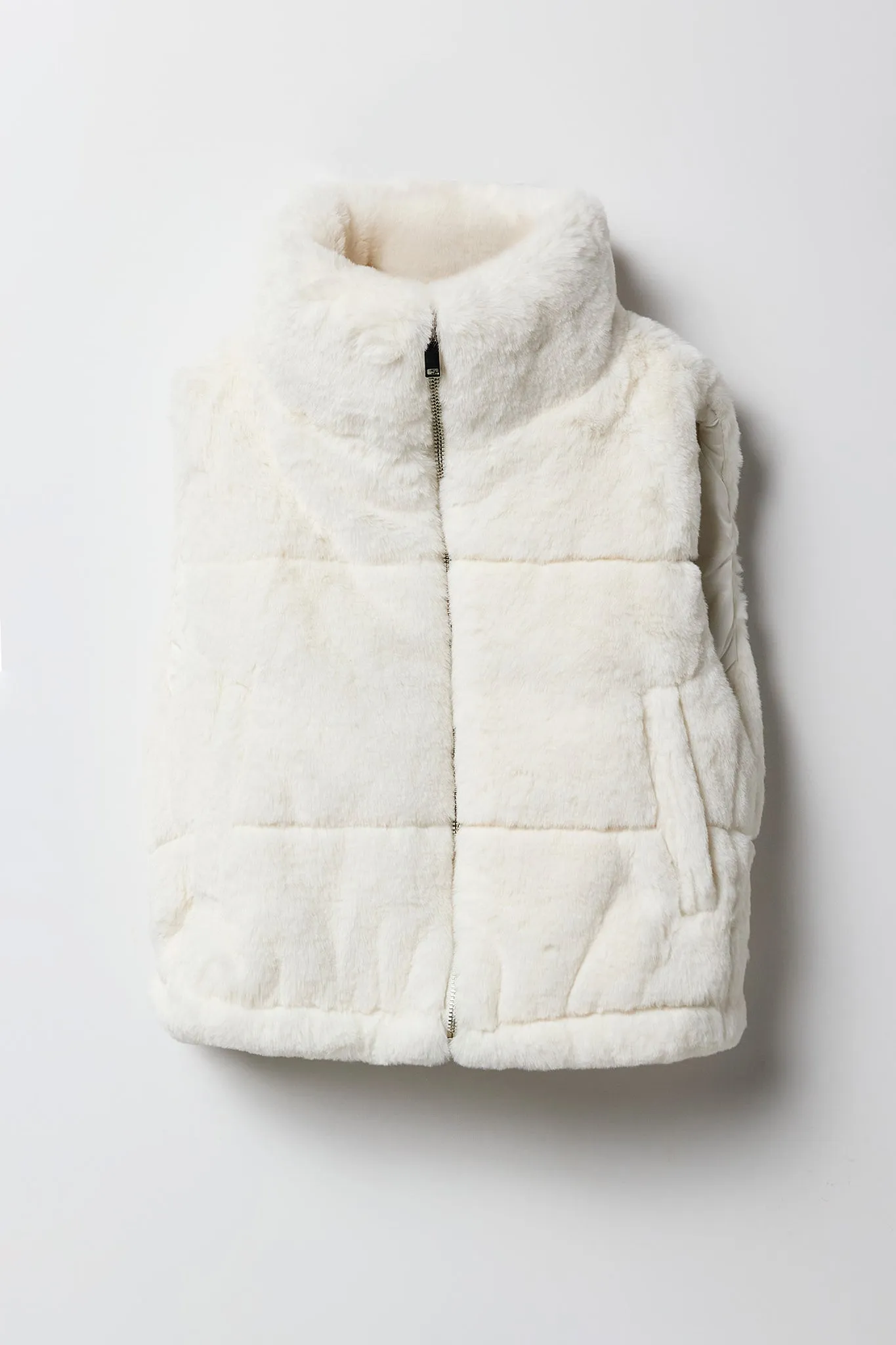 Girls Faux Fur Puffer Vest