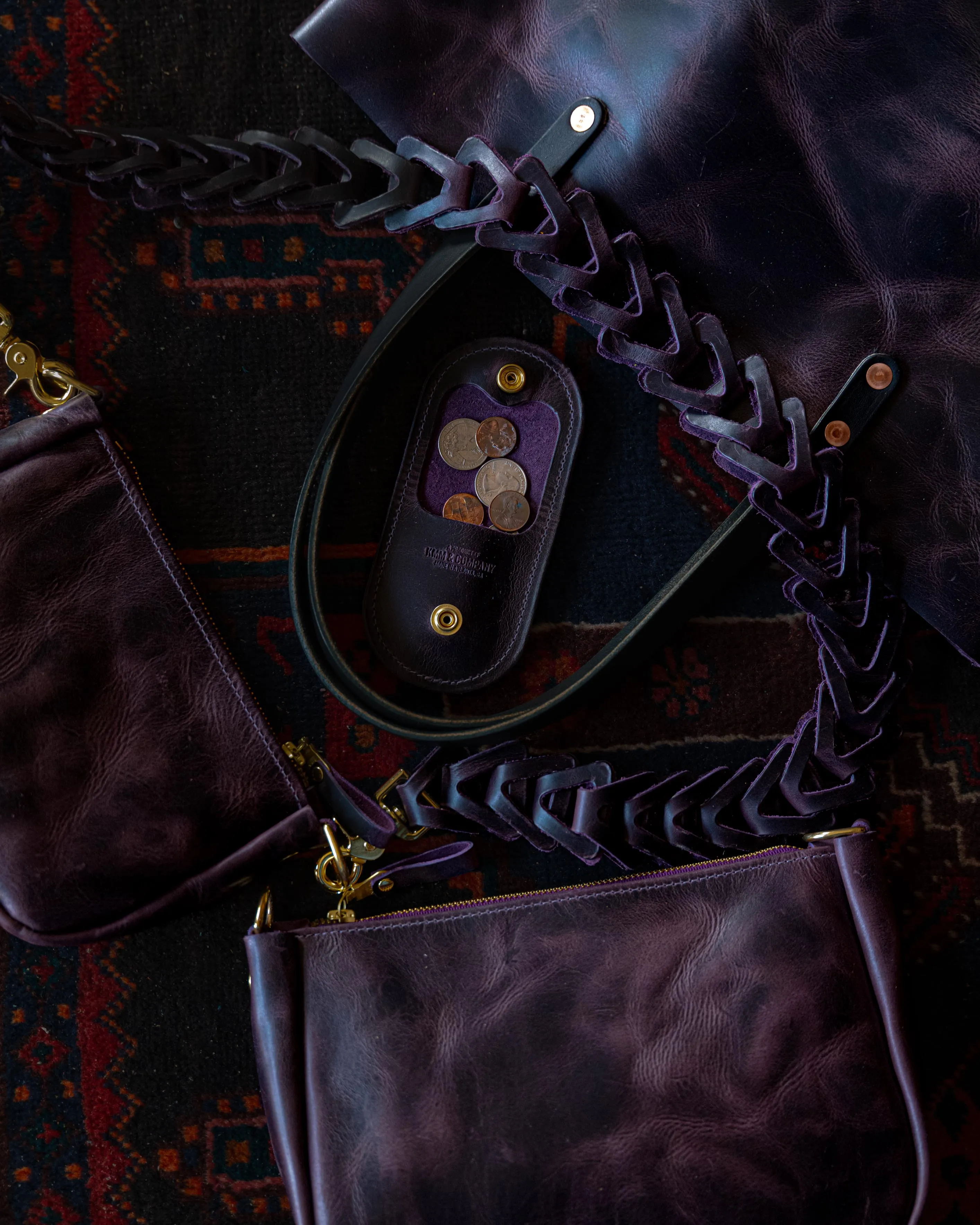 Glossy Purple Crossbody Bag Bundle