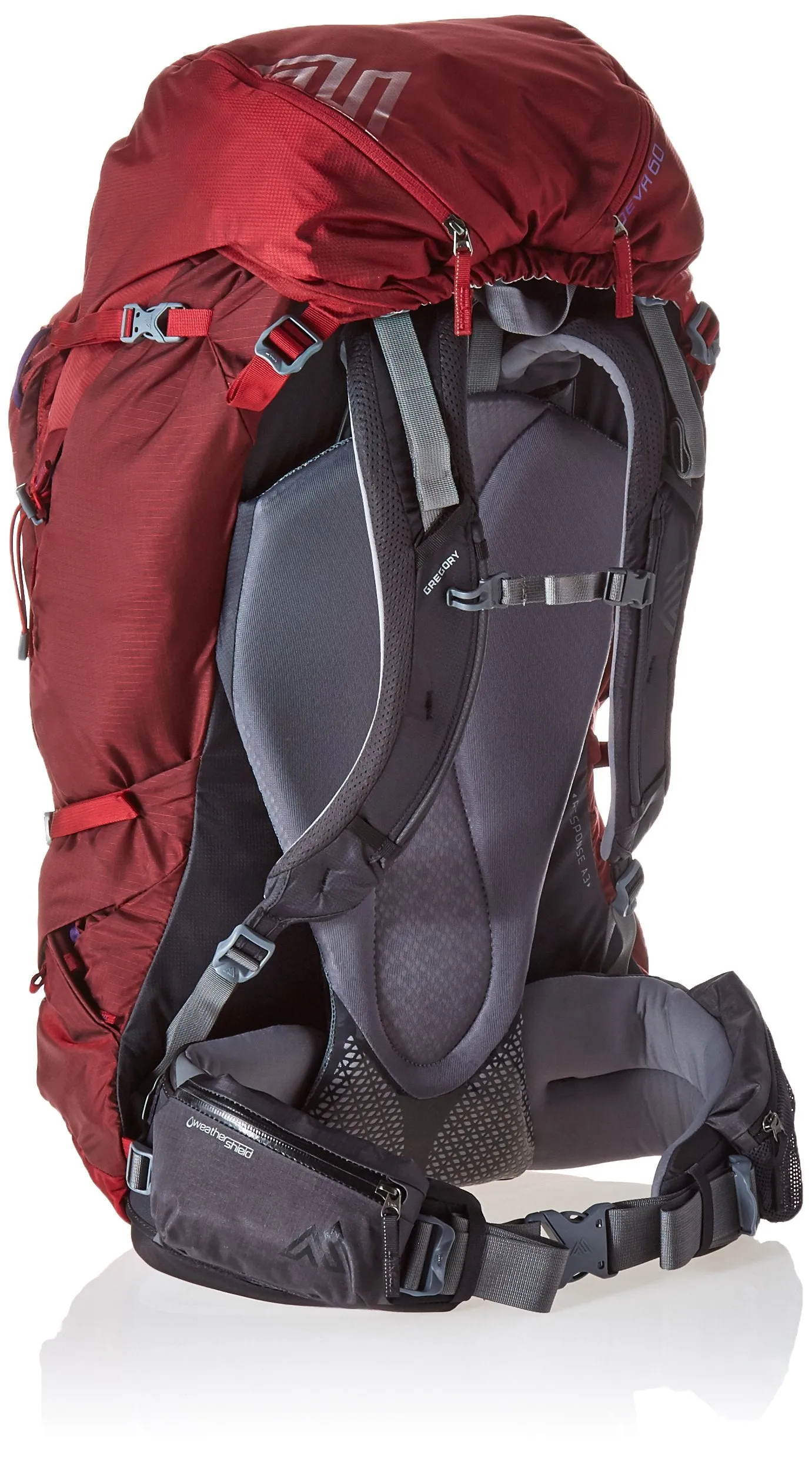 Gregory Mountain Products Deva 60 Liter Women's Backpack, Ruby Red, Extra Small