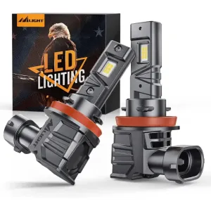 H11/H9/H8 LED Headlight Bulbs ES1 Series 80W 16000LM 6000K IP67 | 2 BULBS