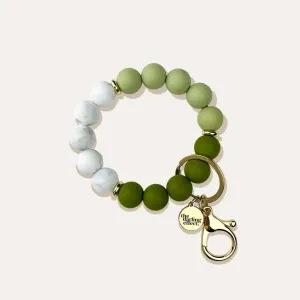 Hands-Free Silicone Beaded Key Chain Wristlet - Sage Serenity