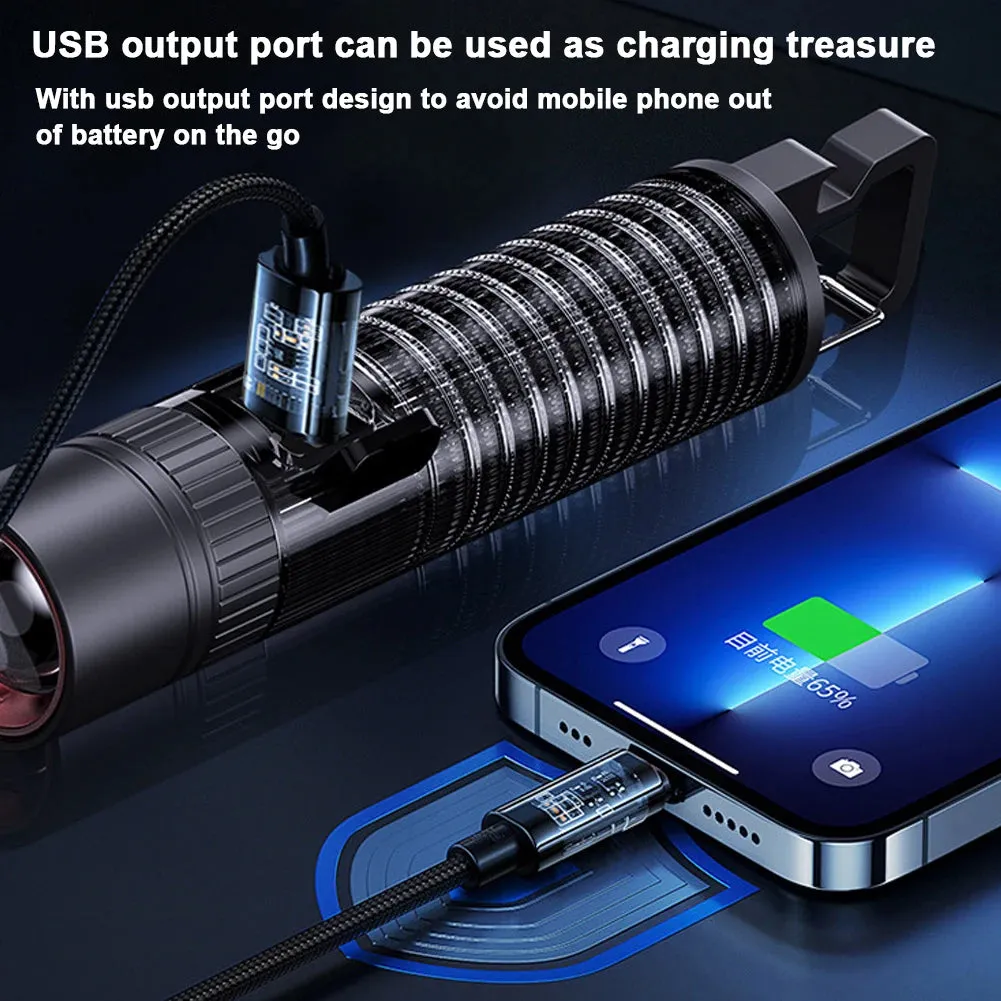 High Power Flashlight LED Light Dual-Light Outdoor Camping Light Miltifunctional Portable Aluminum Alloy Light