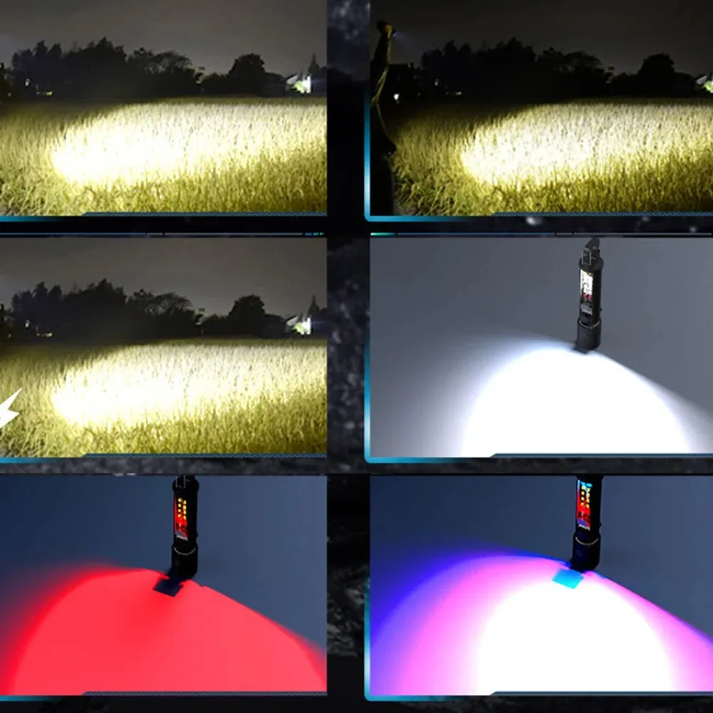 High Power Flashlight LED Light Dual-Light Outdoor Camping Light Miltifunctional Portable Aluminum Alloy Light
