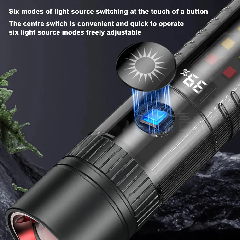 High Power Flashlight LED Light Dual-Light Outdoor Camping Light Miltifunctional Portable Aluminum Alloy Light