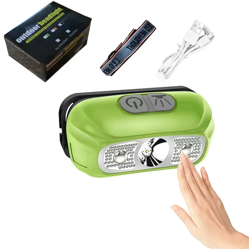Intelligent Induction LED Light Long-range Usb Night Fishing Rechargeable Outdoor Head-mounted Flashlight Emergency Light