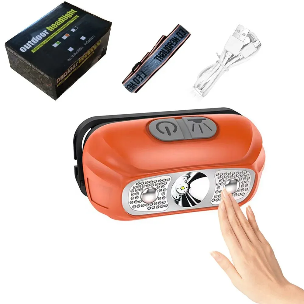 Intelligent Induction LED Light Long-range Usb Night Fishing Rechargeable Outdoor Head-mounted Flashlight Emergency Light
