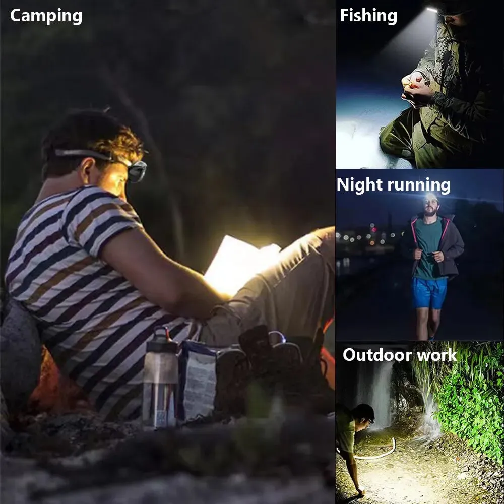 Intelligent Induction LED Light Long-range Usb Night Fishing Rechargeable Outdoor Head-mounted Flashlight Emergency Light