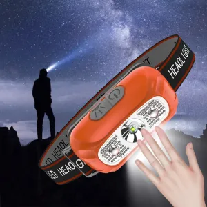 Intelligent Induction LED Light Long-range Usb Night Fishing Rechargeable Outdoor Head-mounted Flashlight Emergency Light
