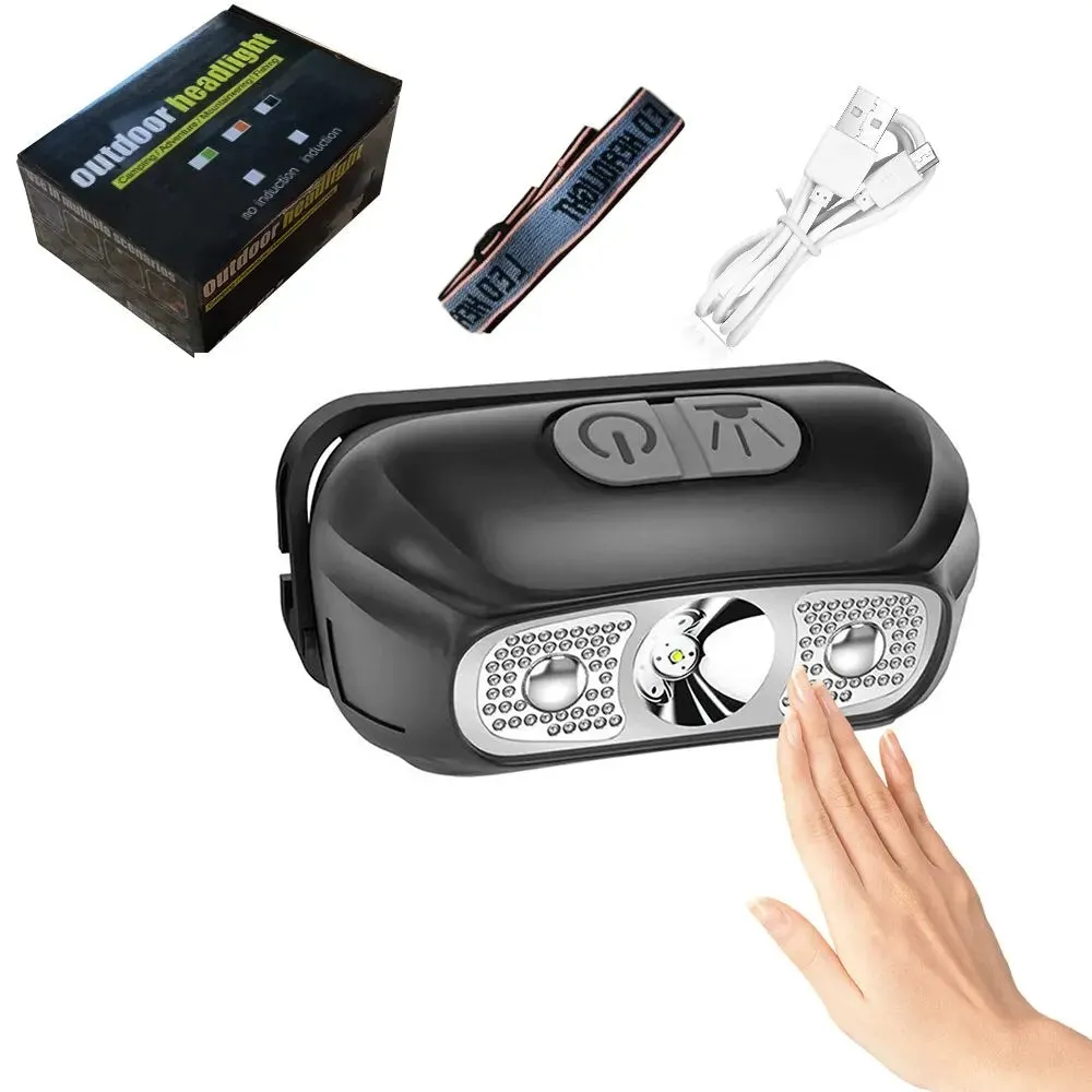 Intelligent Induction LED Light Long-range Usb Night Fishing Rechargeable Outdoor Head-mounted Flashlight Emergency Light