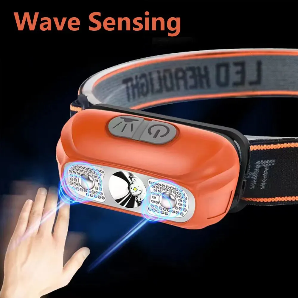 Intelligent Induction LED Light Long-range Usb Night Fishing Rechargeable Outdoor Head-mounted Flashlight Emergency Light