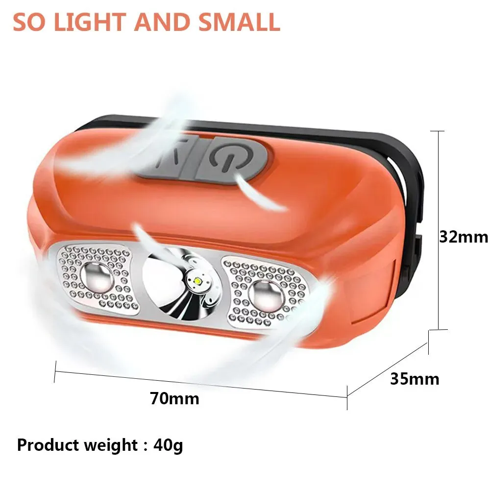 Intelligent Induction LED Light Long-range Usb Night Fishing Rechargeable Outdoor Head-mounted Flashlight Emergency Light